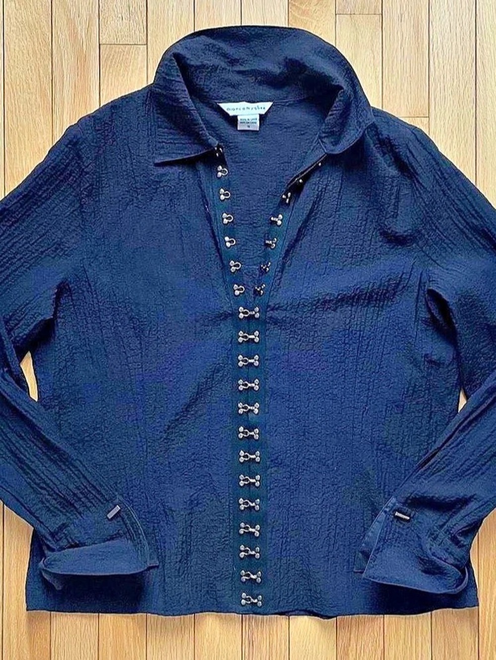 Black Vintage Hook & Eye Blouse